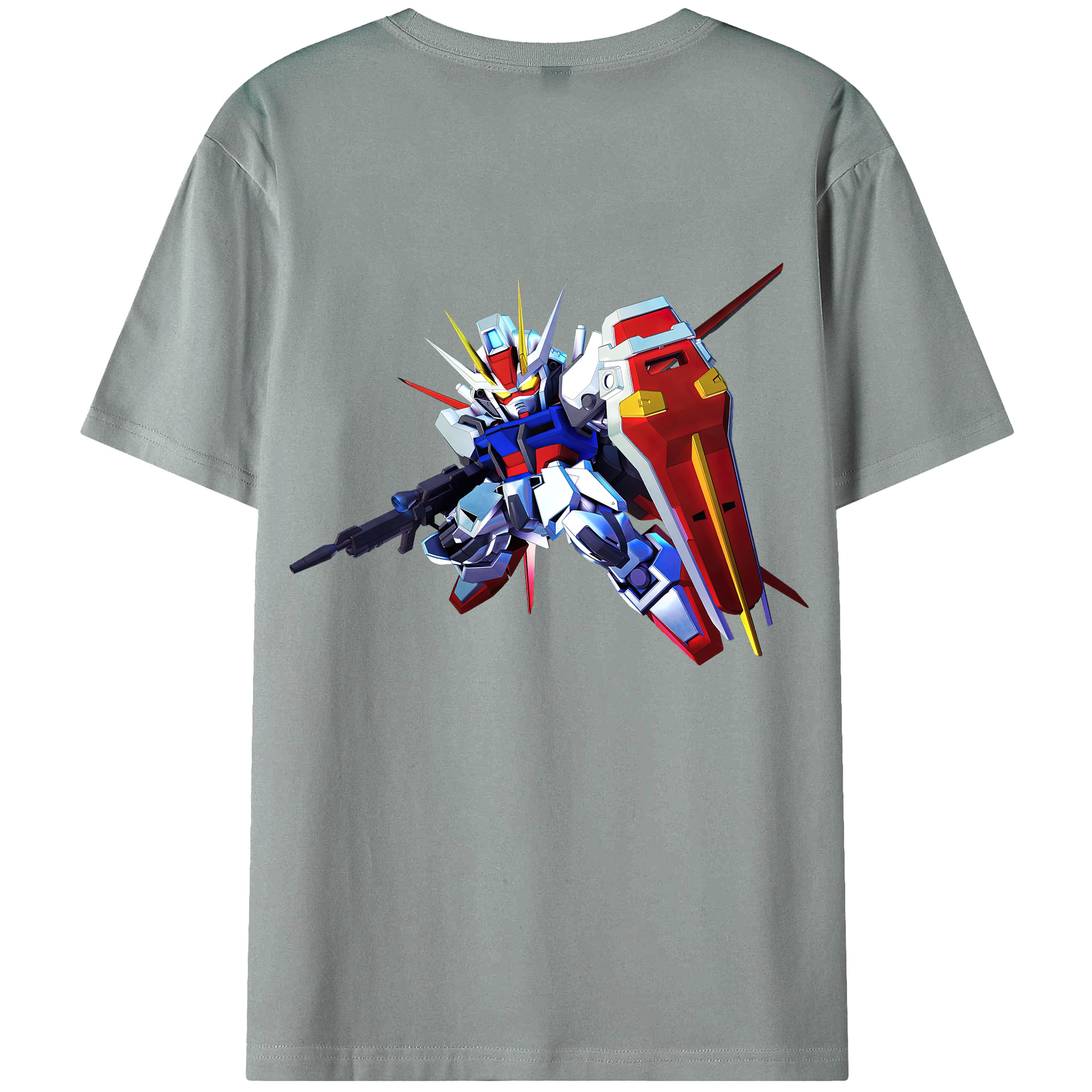 （画像用） 機動戦士ガンダム Mobile Suit Gundam 綿100％ メンズ半袖Tシャツ（バックプリント） 通気性